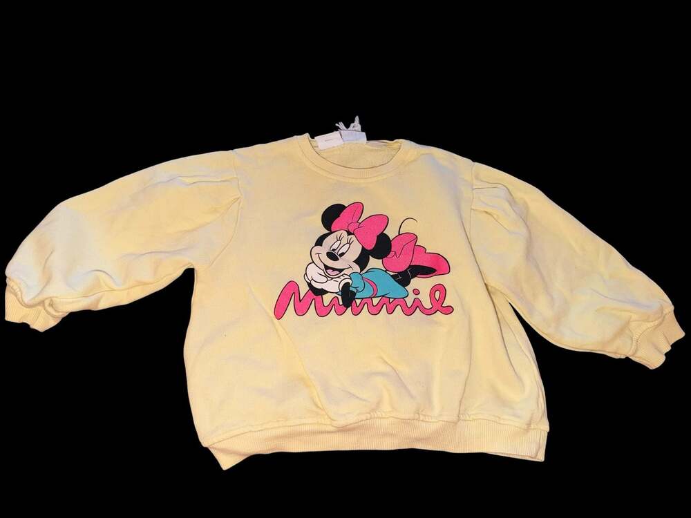 ZARA Disney Mickey Minnie  yellow sweatshirt sz 2-3 yrs old